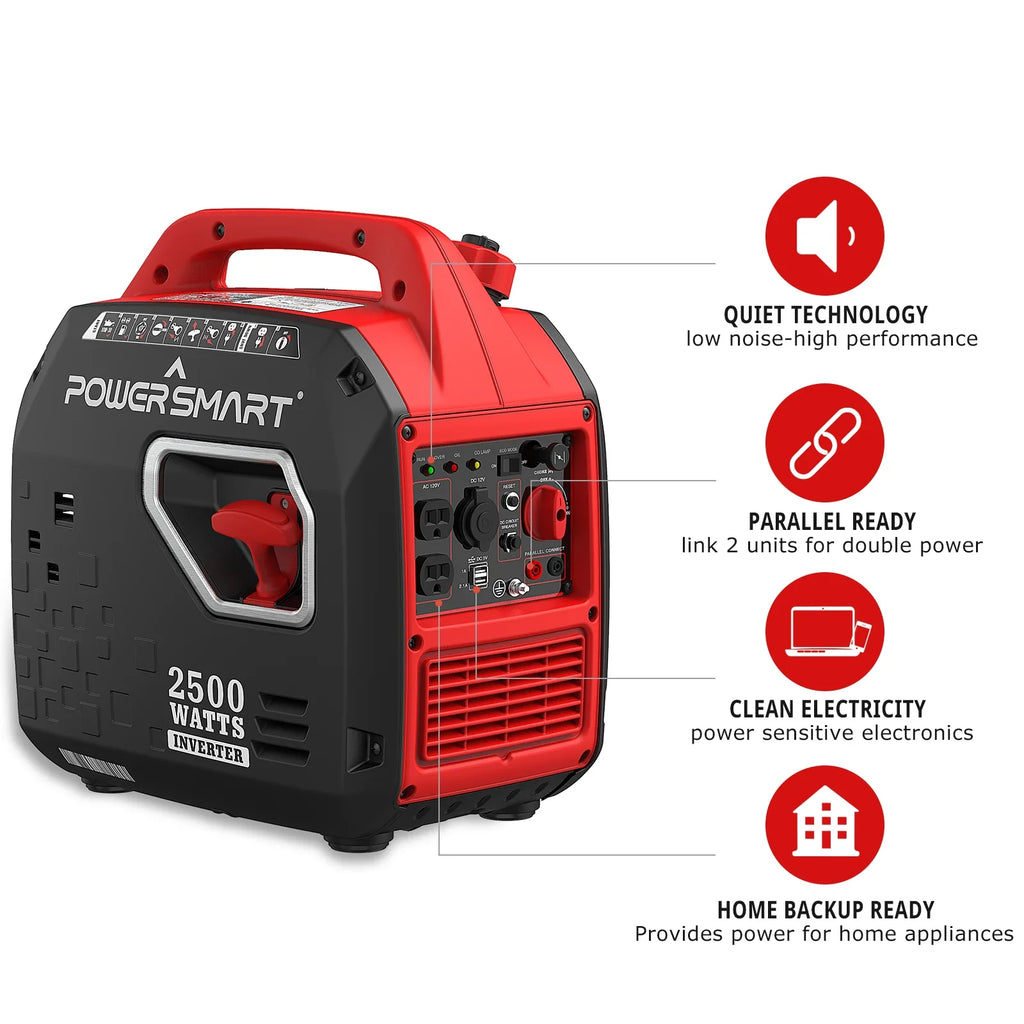 2500W Quiet Inverter Generator Gas Portable RV Camping Home Backup EPA