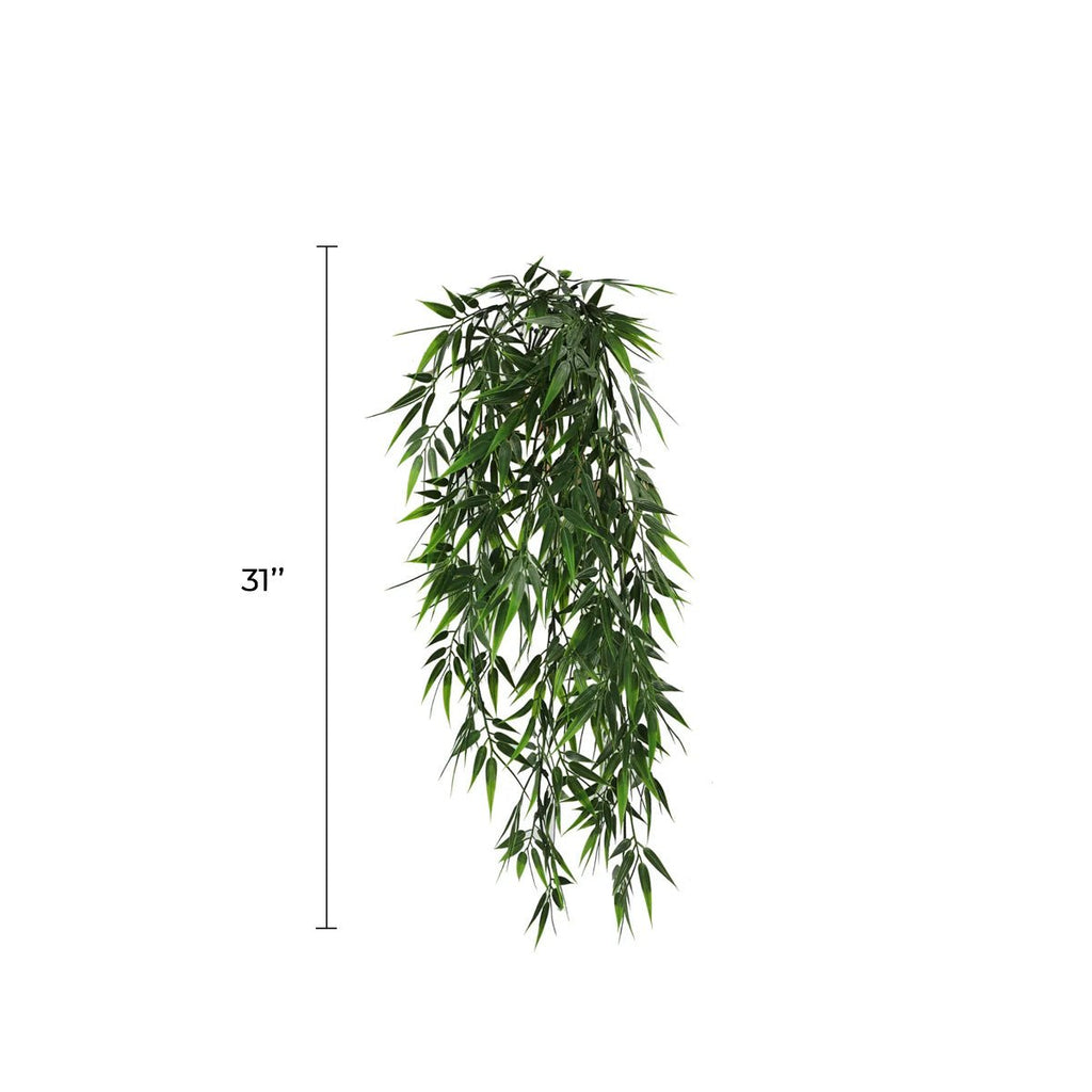Bamboo Leaf Garland Artificial Hanging Bush 6.7×30in – NFPA 701 Certified – UV Resistant
