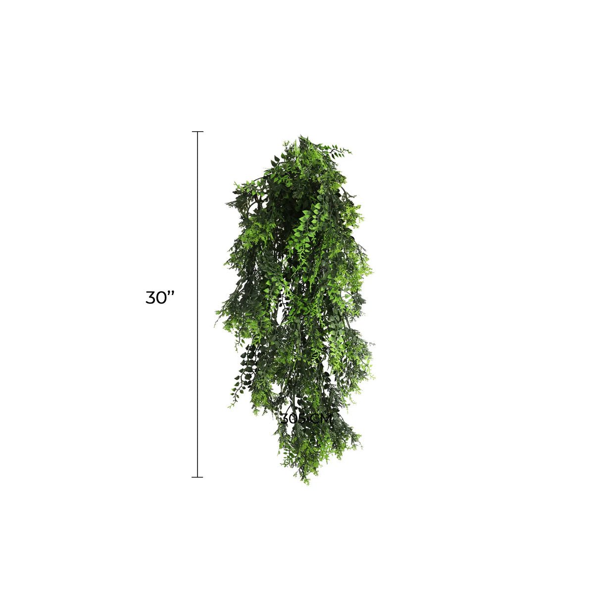 Mediterranean Fern Vine Artificial Hanging Plant 8.6×30in – NFPA 701 Certified – UV Resistant