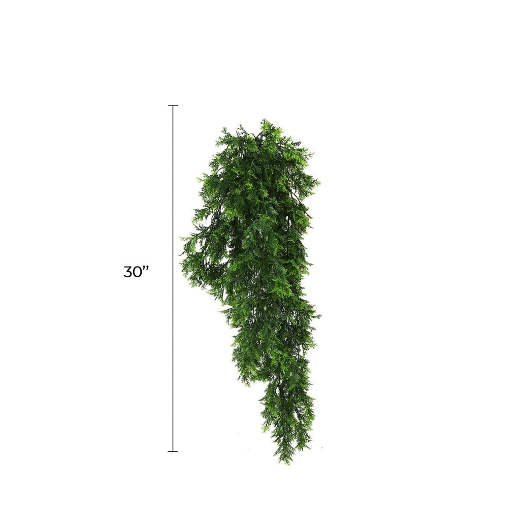 Mossy Cedar Vine Garland Artificial Hanging Bush 8.6×30in – NFPA 701 Certified – UV Resistant