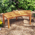 Curved Acacia Wood Garden Bench for 2 Person