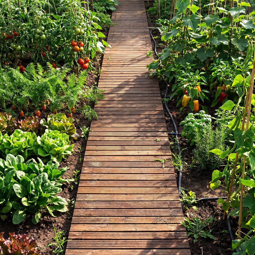 12 FT Wooden Garden Pathway 22 Inches Wide Outdoor Roll out Straight Walkway