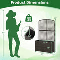 Set of 2 49 Inch Raised Garden Bed with Trellis and Wicker Planter Box