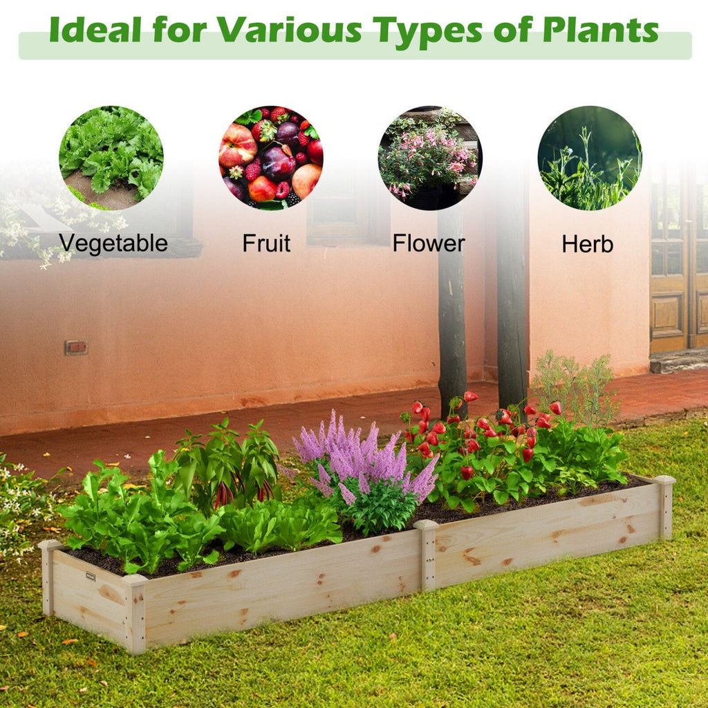 Wooden Raised Garden Bed Set of 2 for Vegetables & Herbs