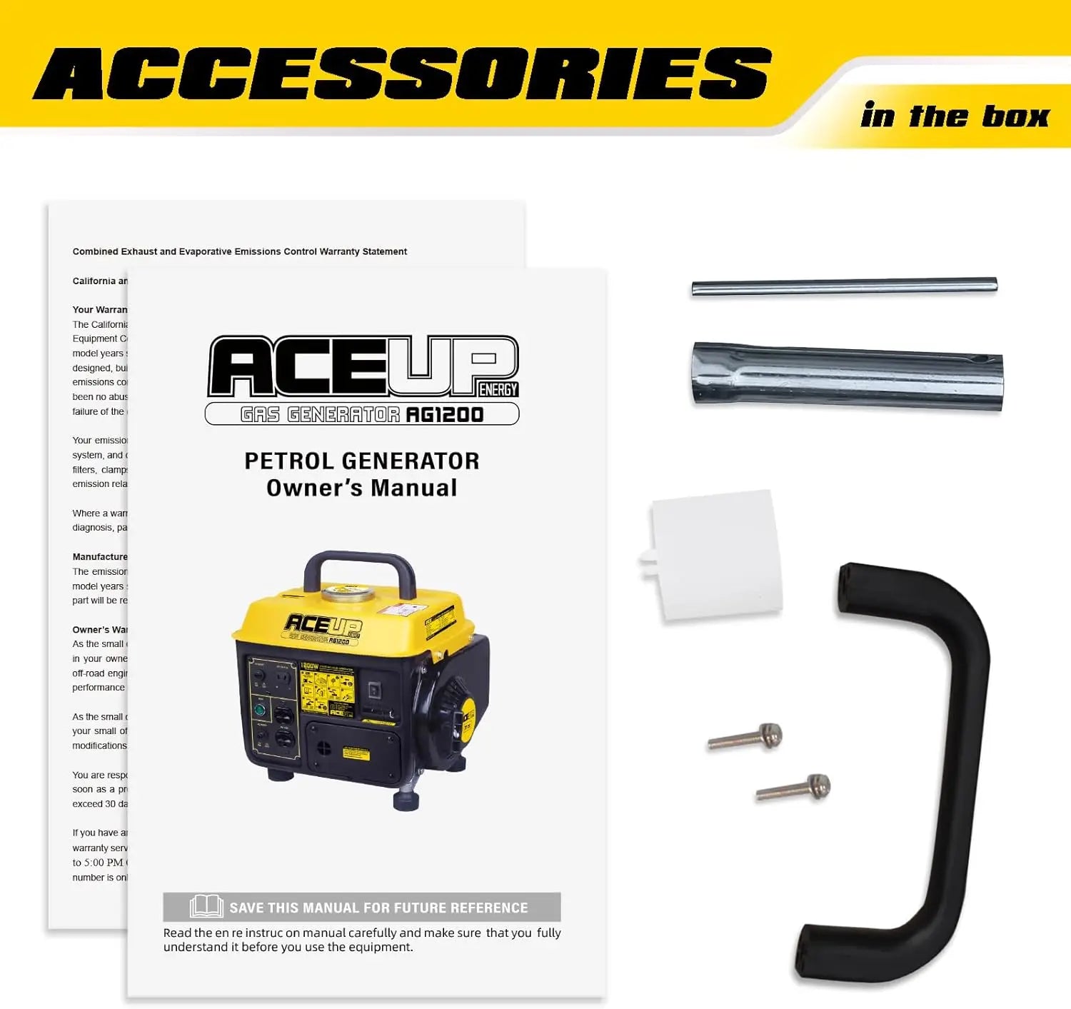 1200W Gas Portable Generator Quiet Lightweight Camping Home Backup EPA CARB