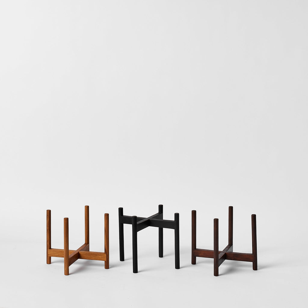 Rounded Hardwood Planter Stand