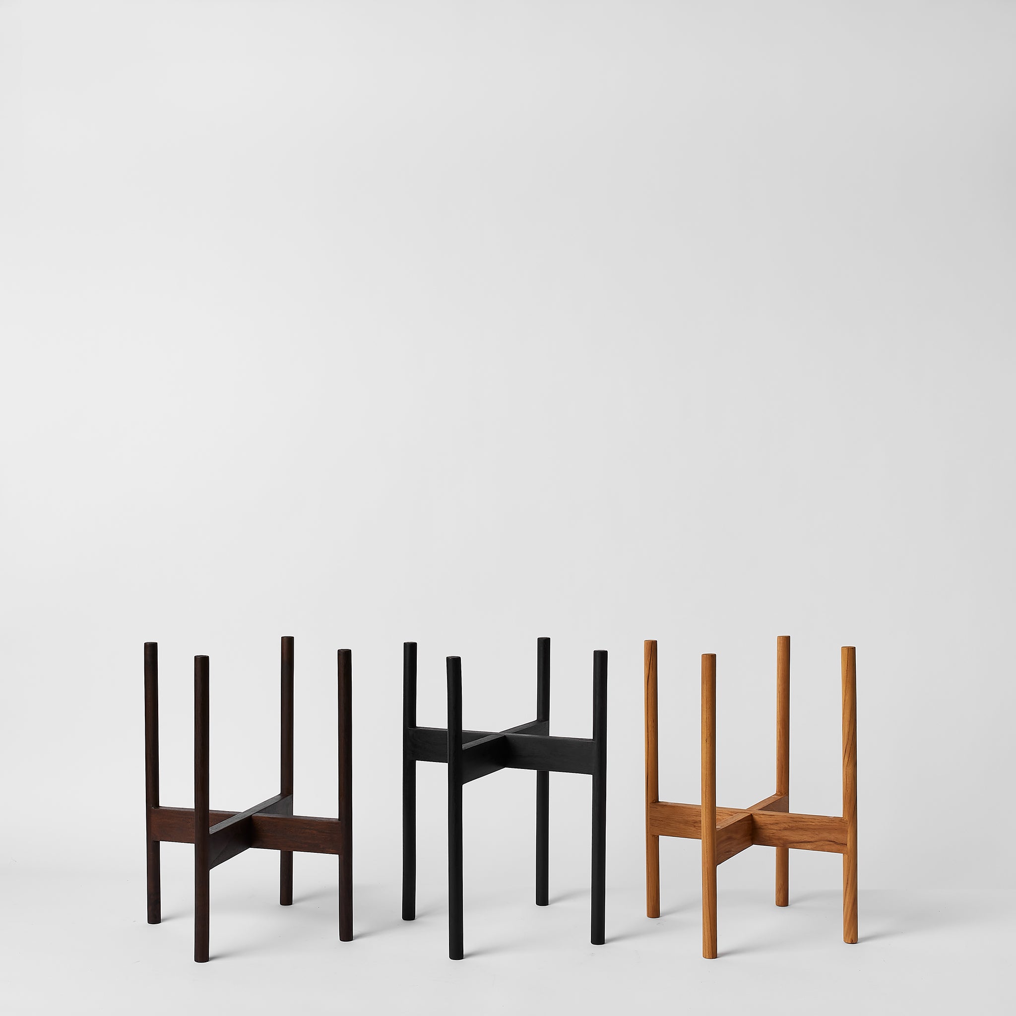 Rounded Hardwood Planter Stand