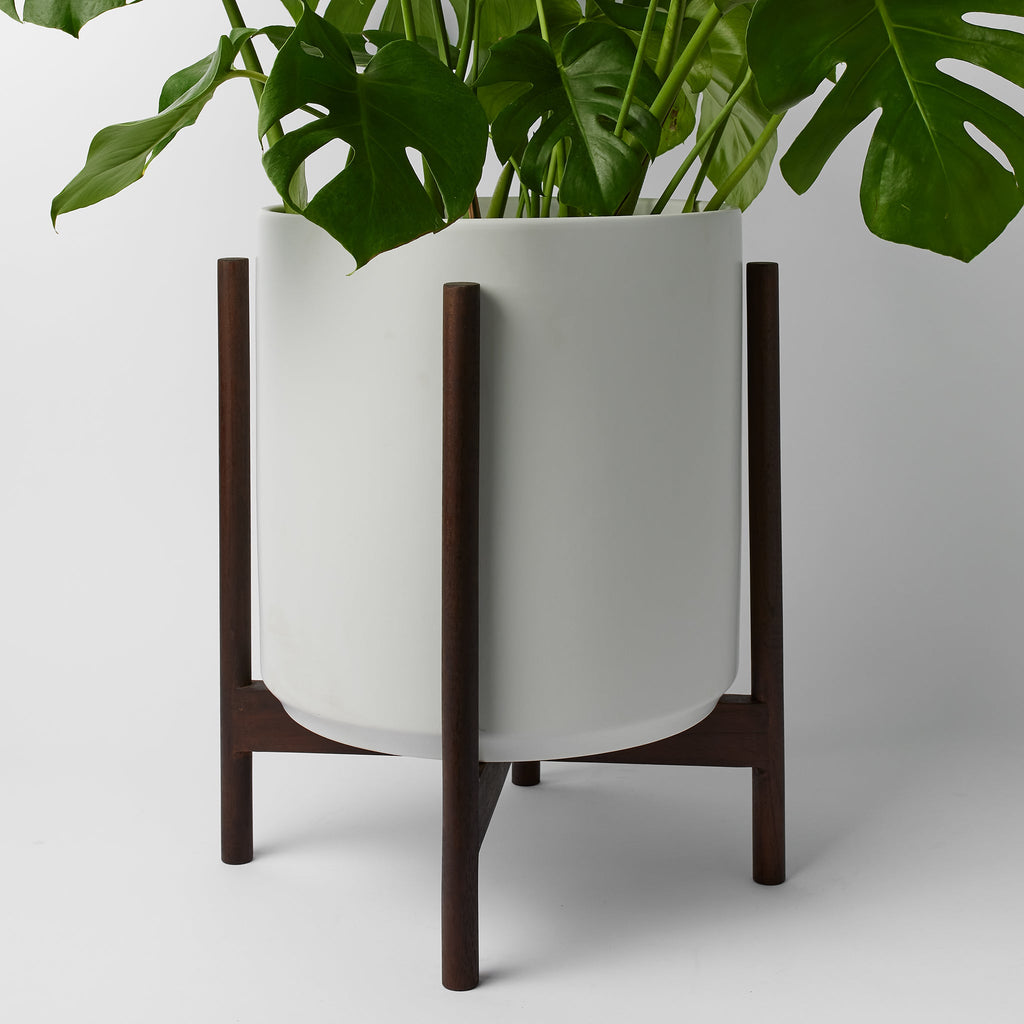 Rounded Hardwood Planter Stand