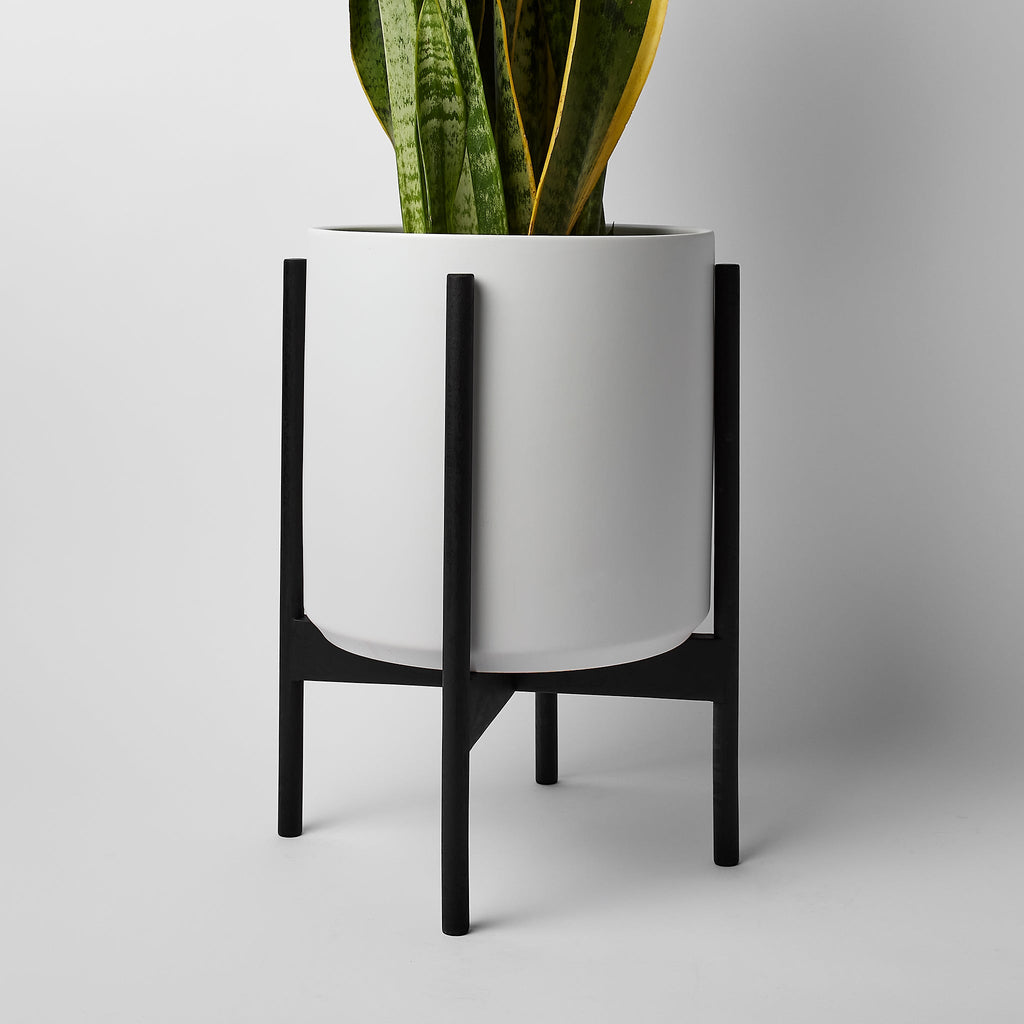 Rounded Hardwood Planter Stand