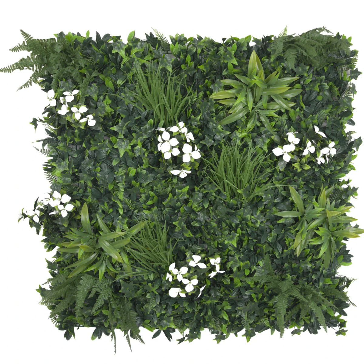 Sample Panel – Snowy White Vertical Garden (Small Sample)