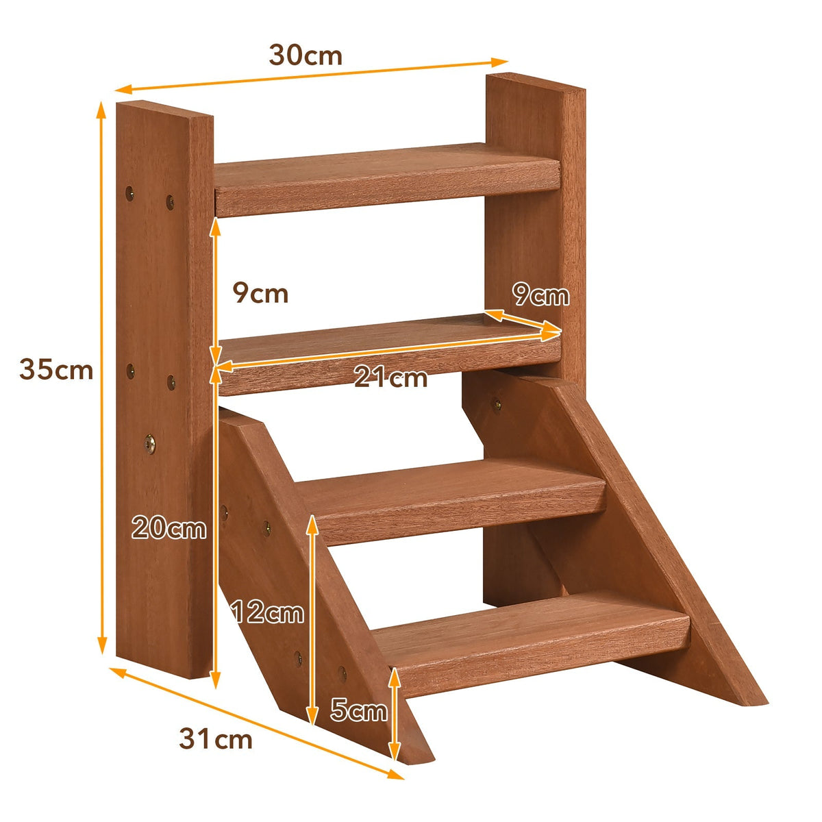 Solid Wood Plant Stand for Flowerpots and Succulents