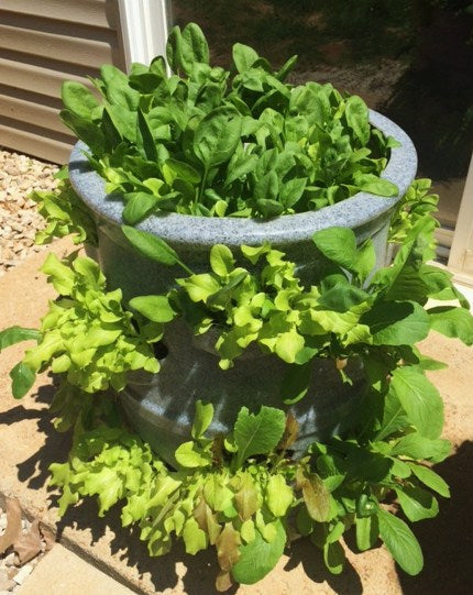 Patio Pocket Planter With Center Watering Tube "Gray Granite”
