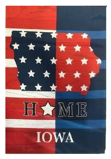 State of Iowa Patriotic Home 2 Sided Garden Flag Native Iowa