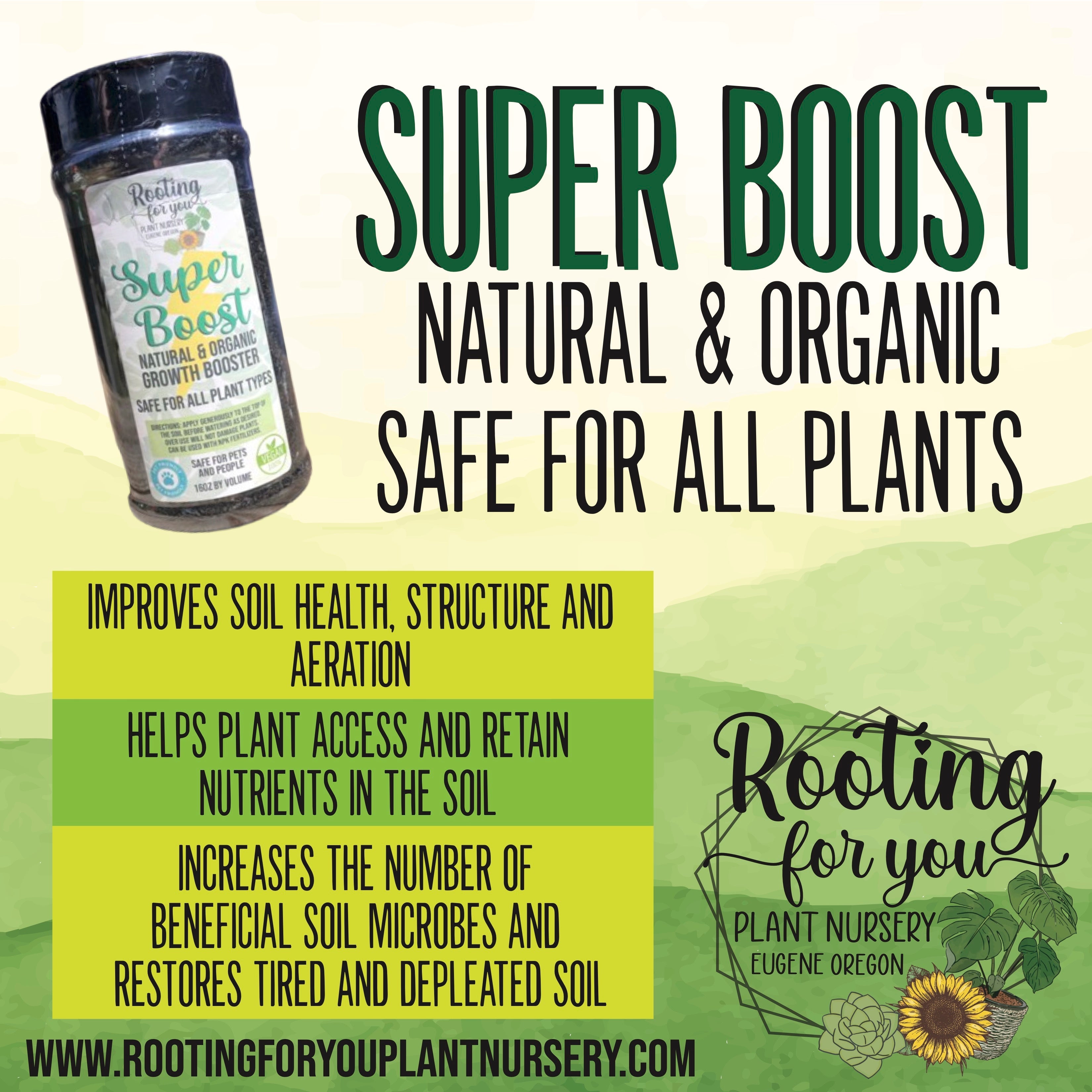 Super Boost - Growth Booster - 16oz by Volume Shaker - Organic - PET SAFE - Oregon Licensed Nursery - Can be used with all soil types