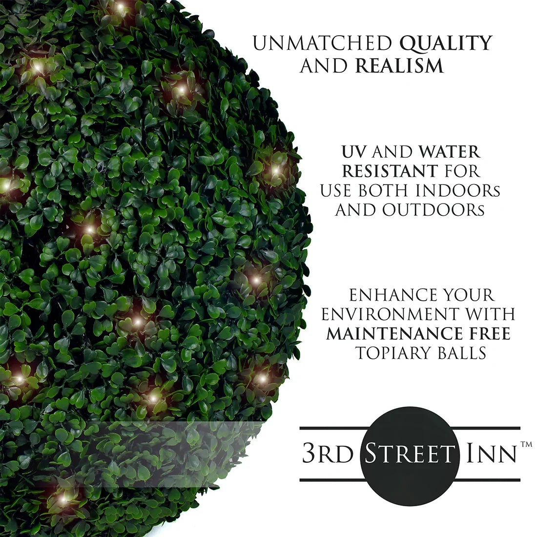 19" XL Boxwood Lighted Topiary Ball