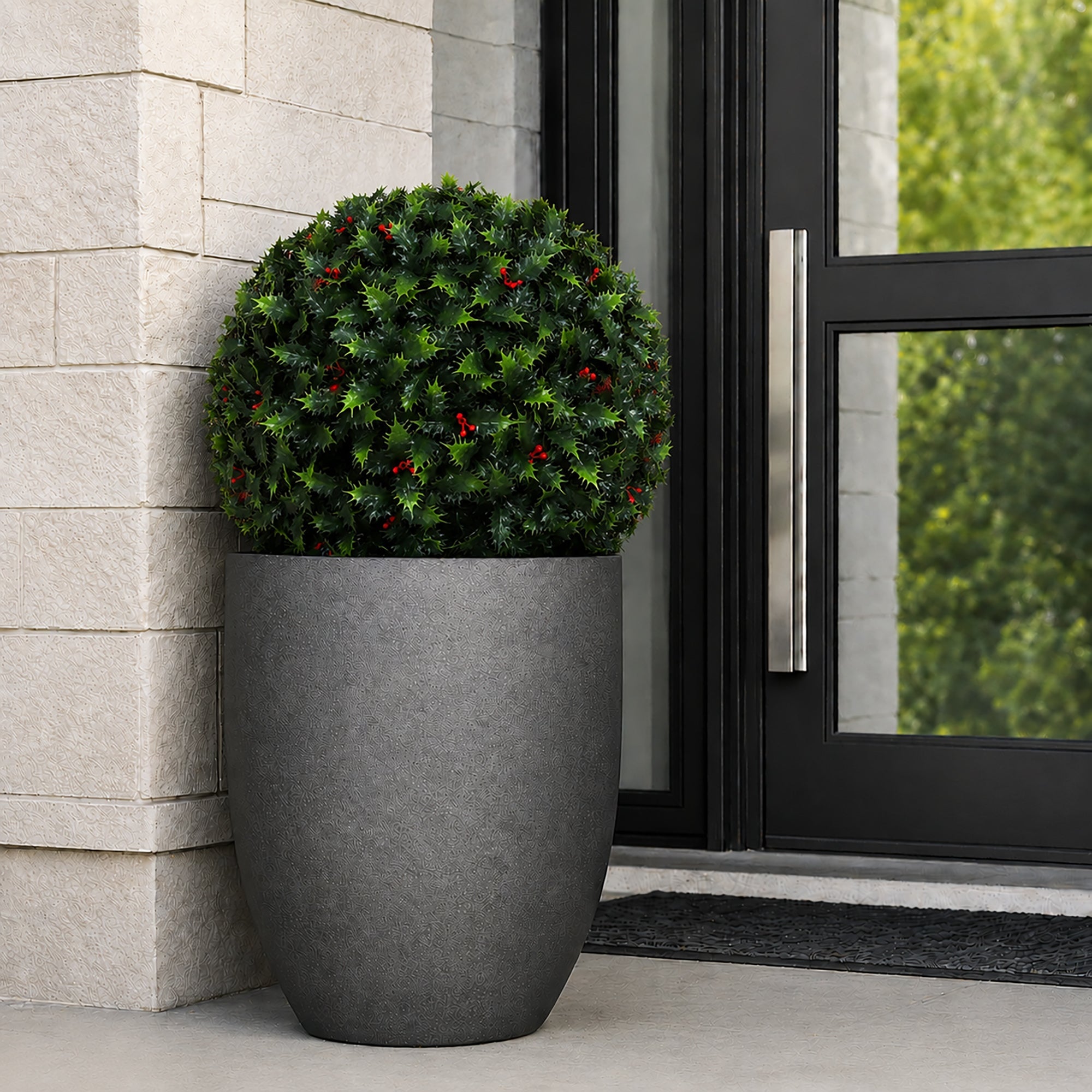 15" Large Holly Topiary Ball