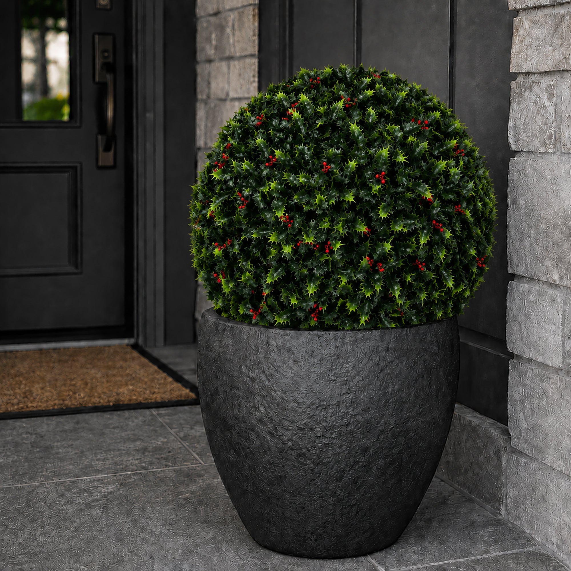 19" XL Holly Topiary Ball