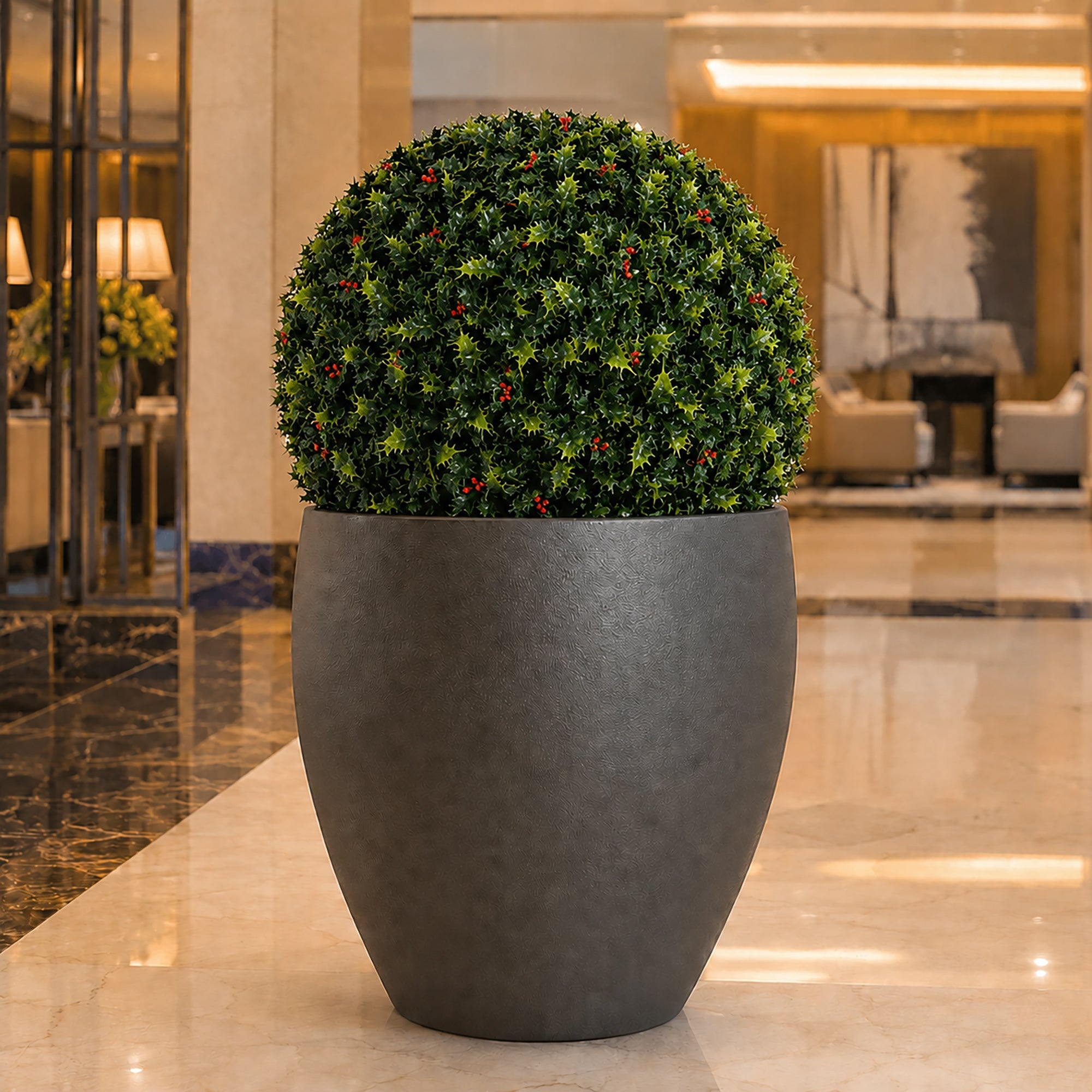 19" XL Holly Topiary Ball
