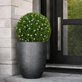 15" Large White Flower Topiary Ball