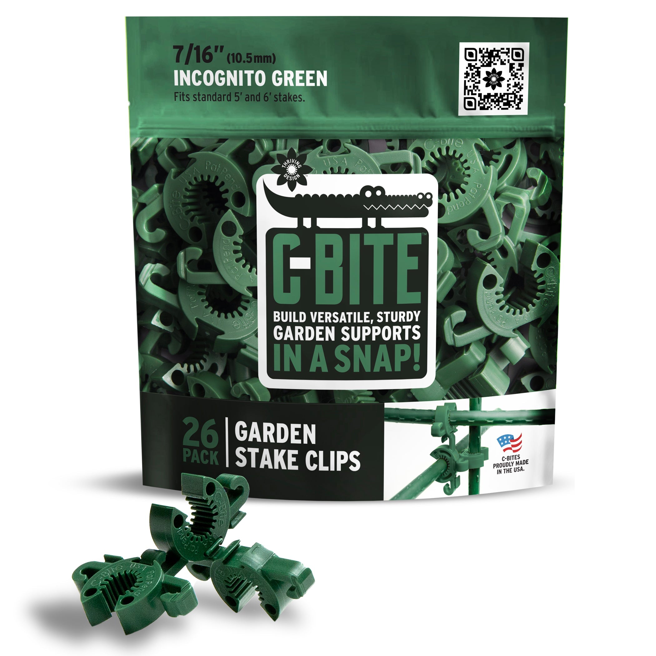 C-BITE Garden Stake Clips - Plant Support Connectors