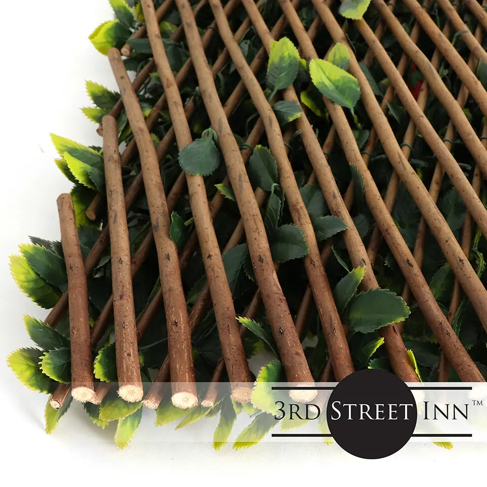Red Rose Rattan Greenery Trellis