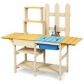 Kid's Outdoor Wooden Pretend Cook Kitchen Playset Toy