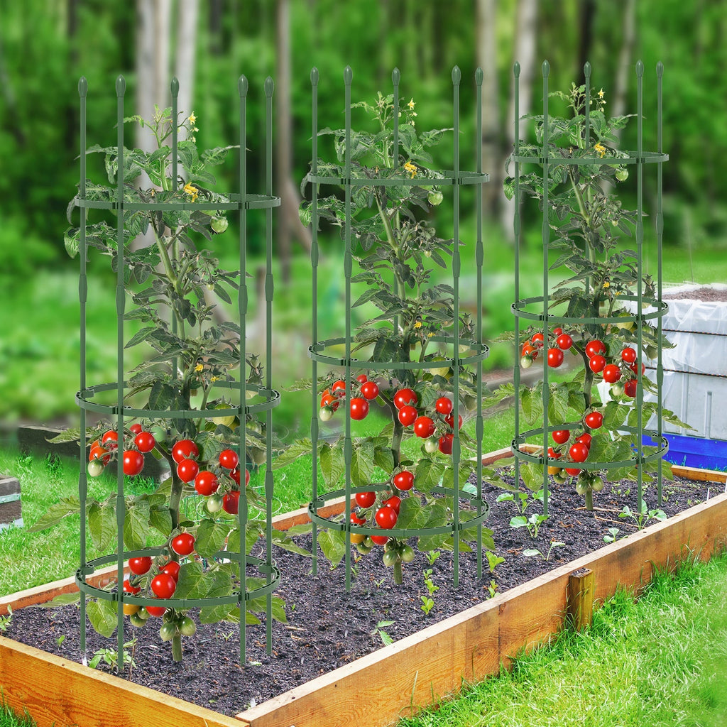 3-Pack Garden Trellis 40 Inch Tall Plant Support Stands with Clips and Ties