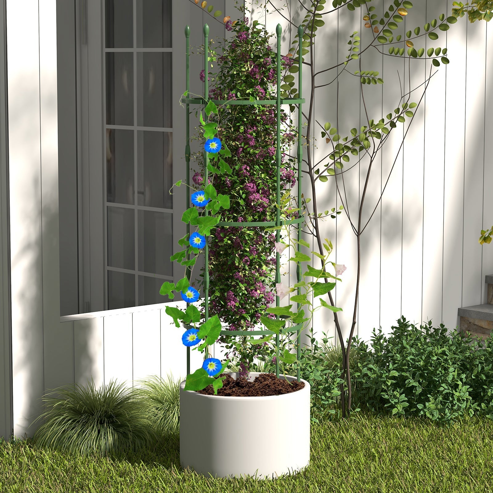 3-Pack Garden Trellis 40 Inch Tall Plant Support Stands with Clips and Ties