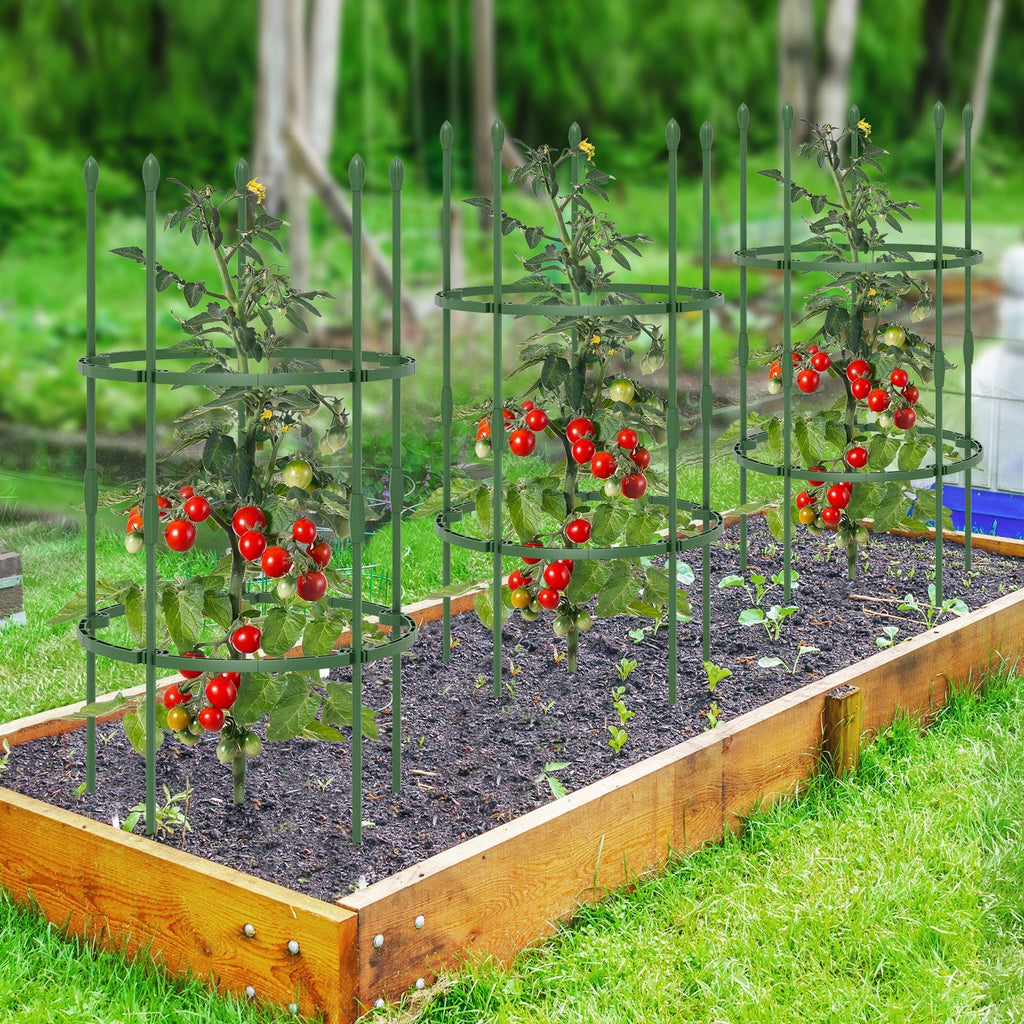 3-Pack Garden Trellis 40 Inch Tall Plant Support Stands with Clips and Ties