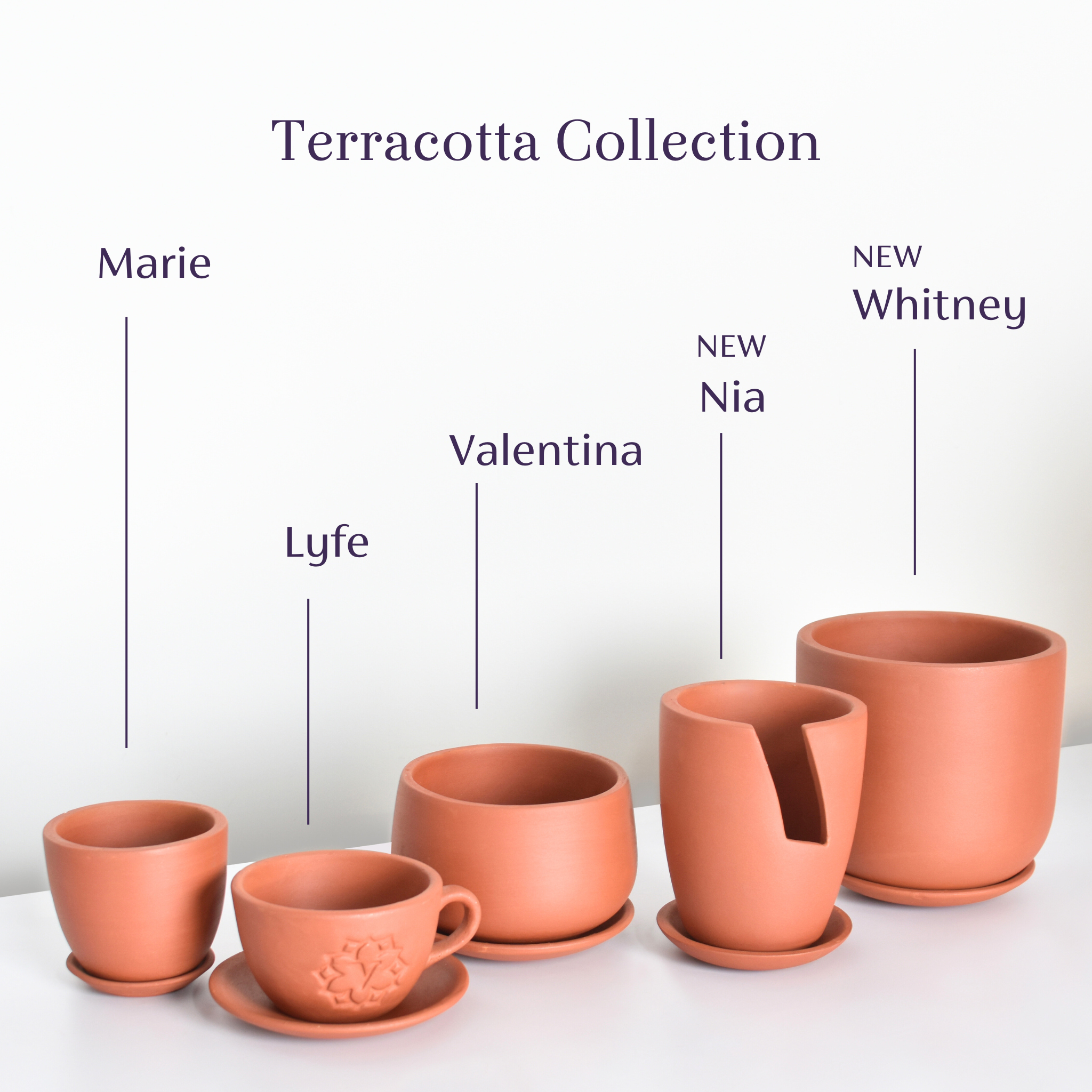 Valentina Terracotta Minimalist Planter 5.5"- Empty