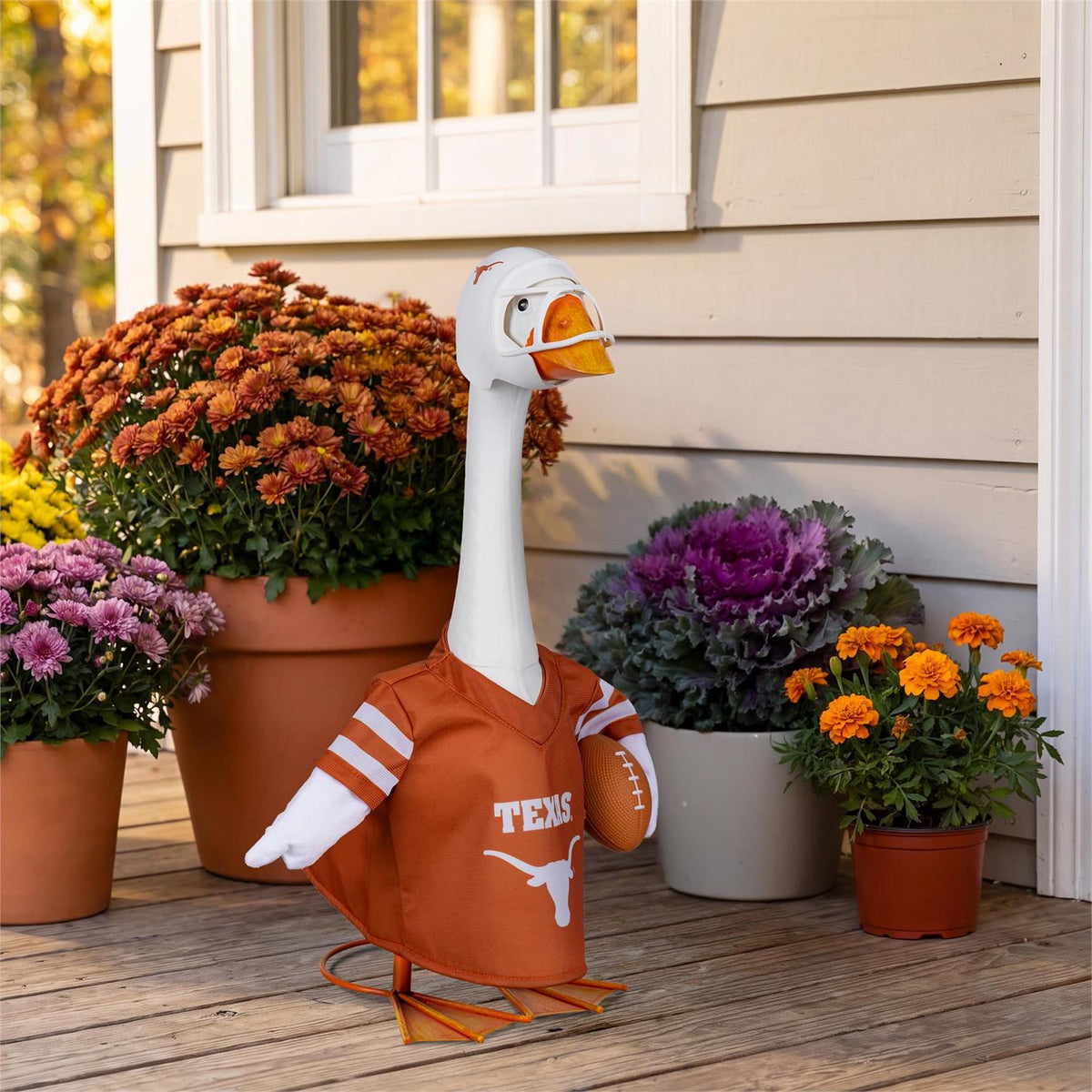Texas Longhorns Football Porch Goose Outfit with Helmet