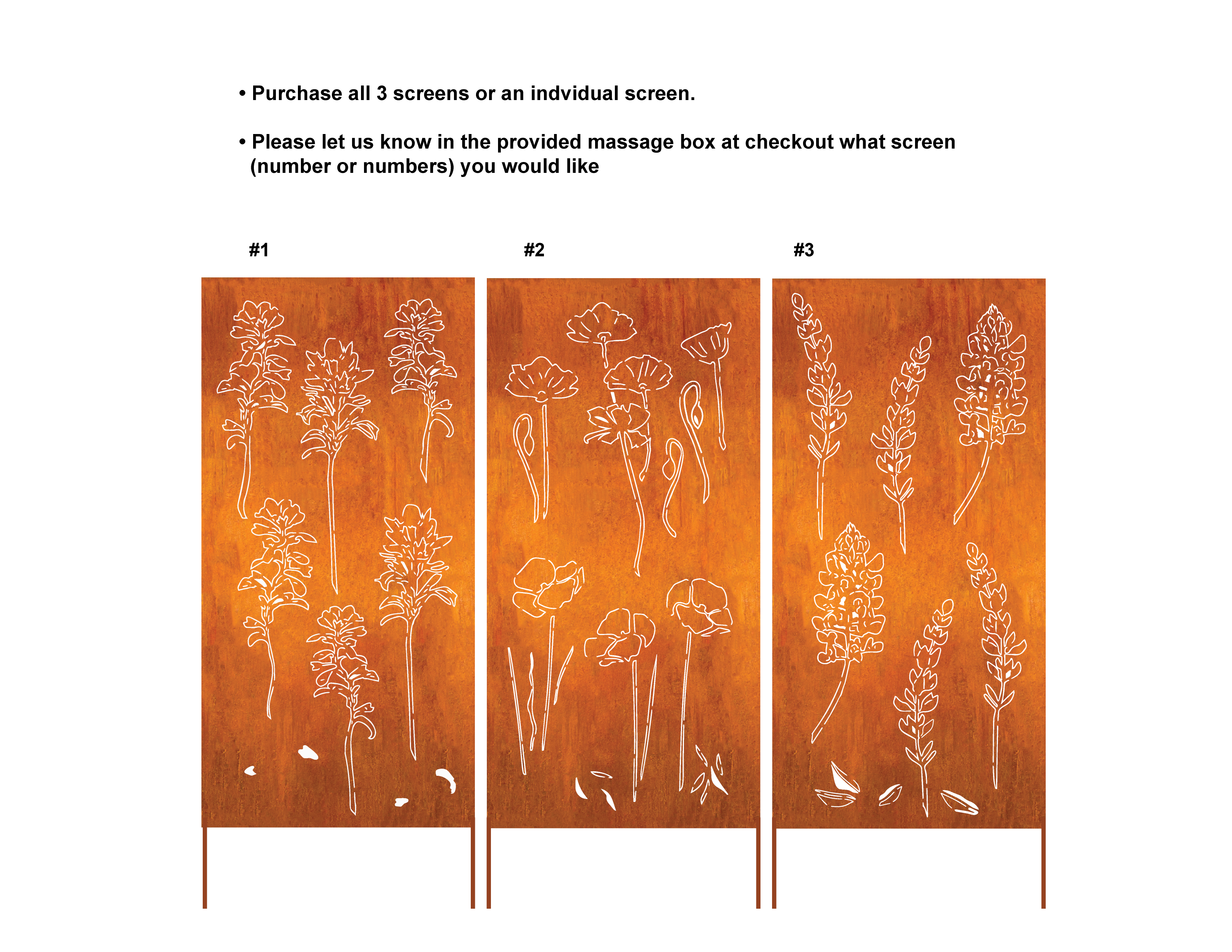 Outdoor Privacy Panel or Metal Wall Sculpture
