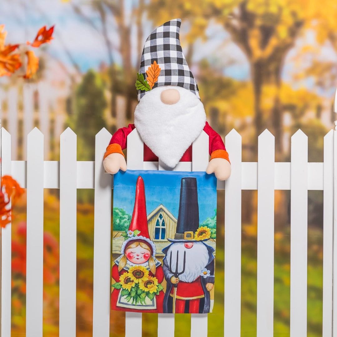 Thanksgiving Gothic Gnomes Garden Flag 2 Sided
