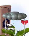 Stormy Dripping Rain Cloud with Bow Charm
