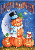 Top Hat Pumpkin Halloween Garden Flag 2 Sided
