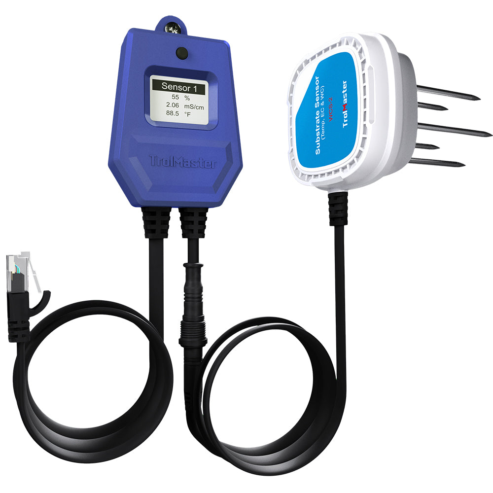 TrolMaster WCS-2 Soil Moisture,Temp & EC 3-in-1 Sensor with Cable Set
