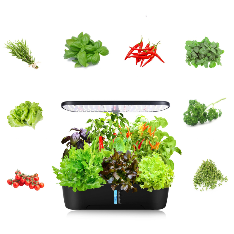 12 Pod Hydroponic Growing System Indoor Herb Garden LED Grow Light Timer