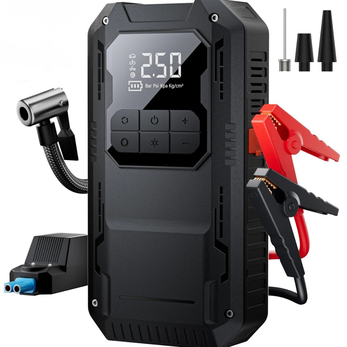 4-in-1 Car Jump Starter & Portable Air Compressor – Battery Booster & Tire Pump