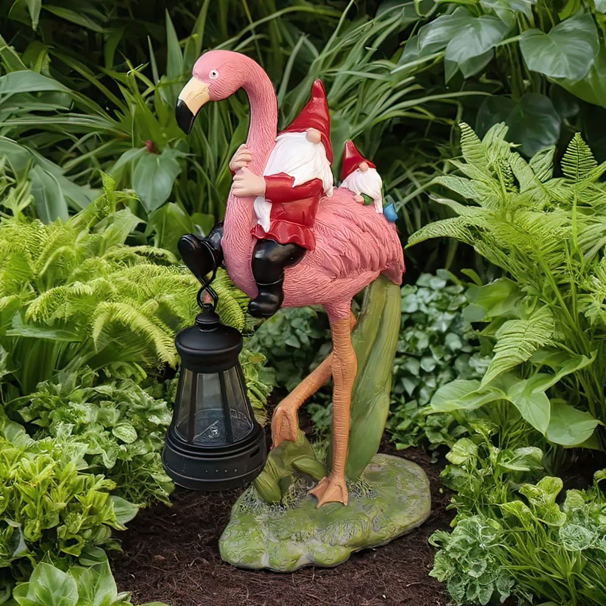 Flamingo Gnome Lantern