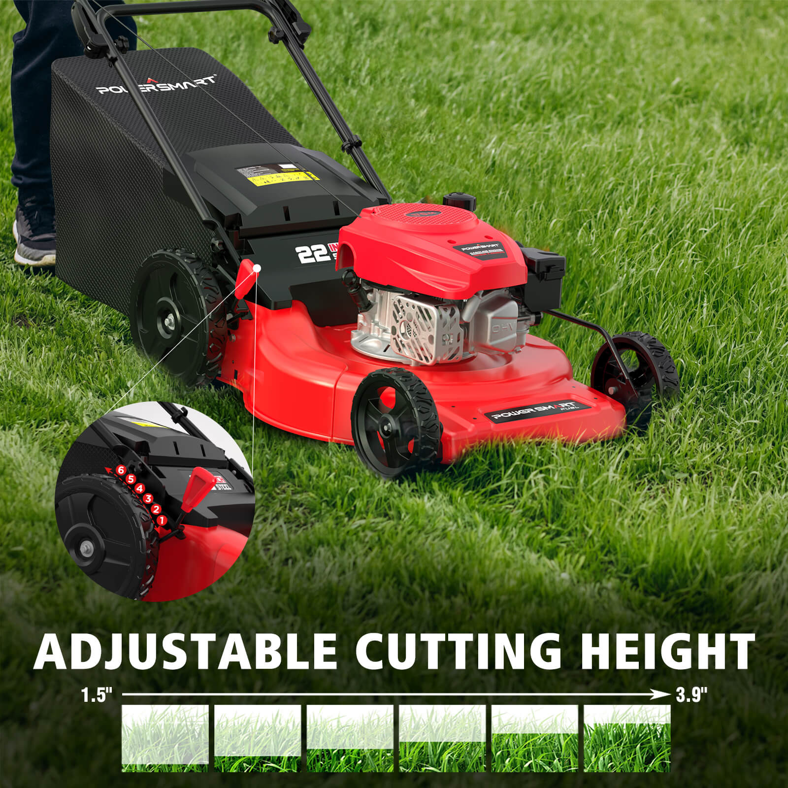 22" 170cc Gas Self-Propelled 3-in-1 Lawn Mower V8622S1
