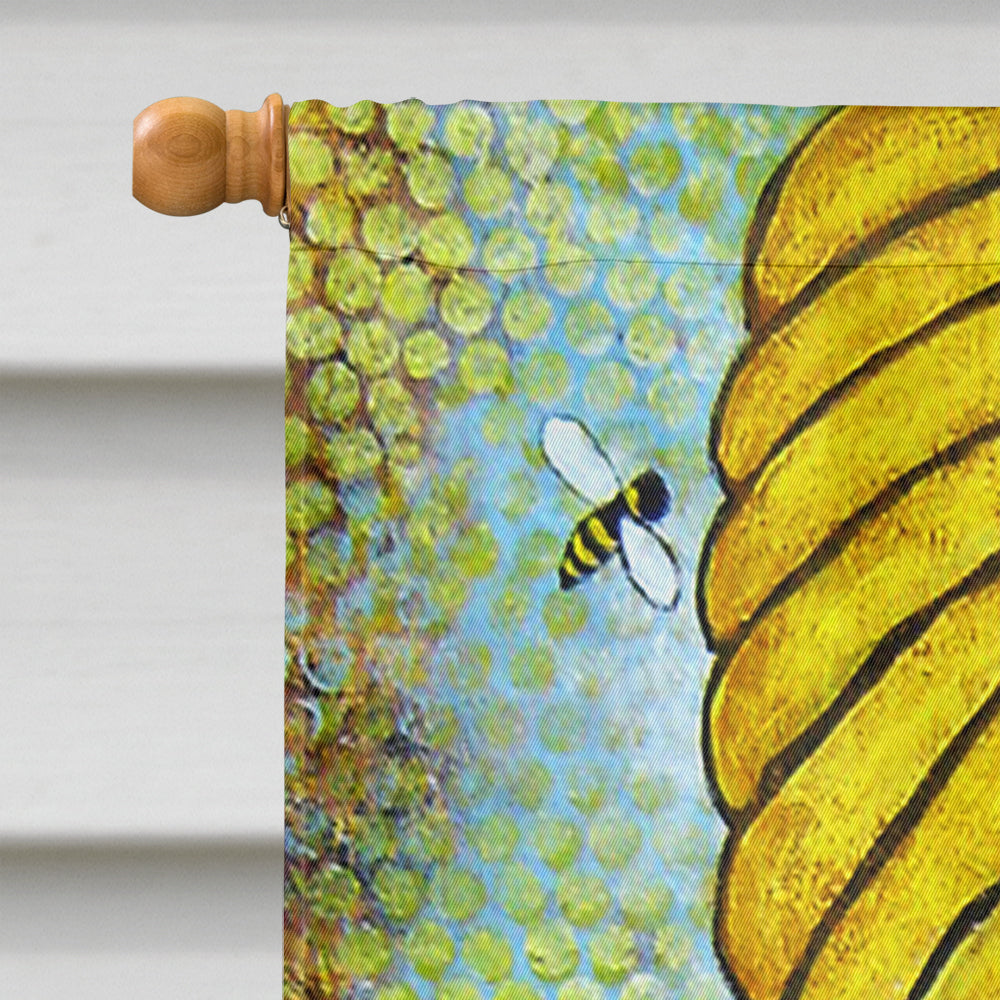 Bee Grateful Girl with Beehive Flag Canvas House Size VHA3008CHF
