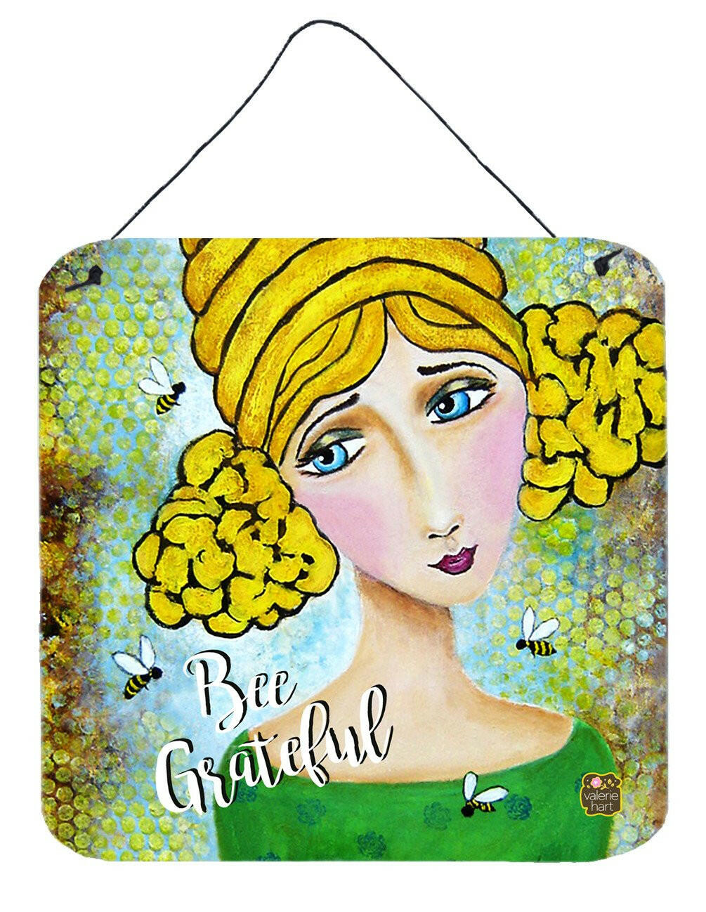 Bee Grateful Girl with Beehive Wall or Door Hanging Prints VHA3008DS66
