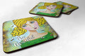 Bee Grateful Girl with Beehive Coasters - Set of 4 Lightweight Foam, Absorbent Drink Coasters VHA3008FC