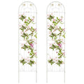 2 Pack - 7-ft Galvanized Steel Garden Trellis in White Metal Outdoor Finish