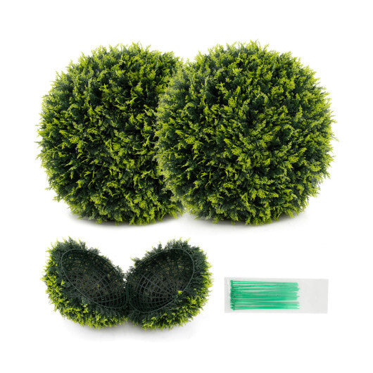 Costway 2 Pieces 18/22 Inches Indoor Outdoor Faux Decorative Balls for Patio Garden Front Door Balcony and Backyard-M