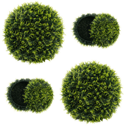 Costway 2 Pieces 18/22 Inches Indoor Outdoor Faux Decorative Balls for Patio Garden Front Door Balcony and Backyard-M