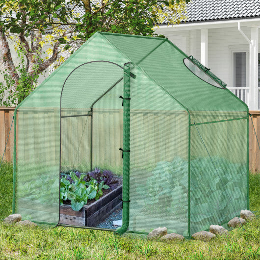 Costway Portable Outdoor Warm House with PE Cover and Roll-up Zippered Door