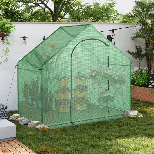 Costway Portable Outdoor Warm House with PE Cover and Roll-up Zippered Door