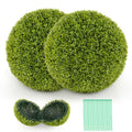Costway 2 Pieces 20 Inches Artificial Sun-Protective Topiary Spheres for Patio Garden Front Door Balcony Backyard-M
