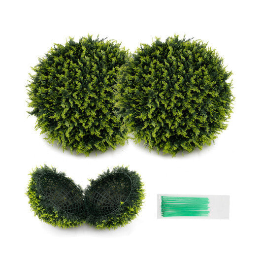 Costway 2 Pieces 18/22 Inches Indoor Outdoor Faux Decorative Balls for Patio Garden Front Door Balcony and Backyard-S